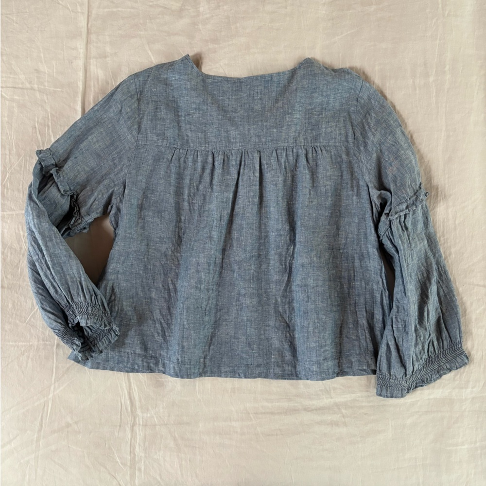 Linen Peasant Blouse - Picture 5 of 7
